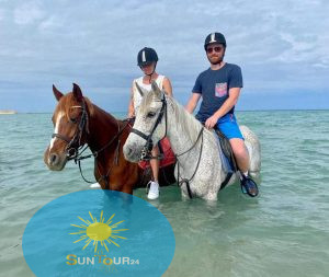 Купание на лошадях в море + прогулка в хургаде